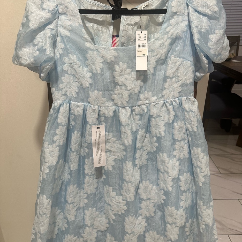 Topshop Blue Floral Mini Dress